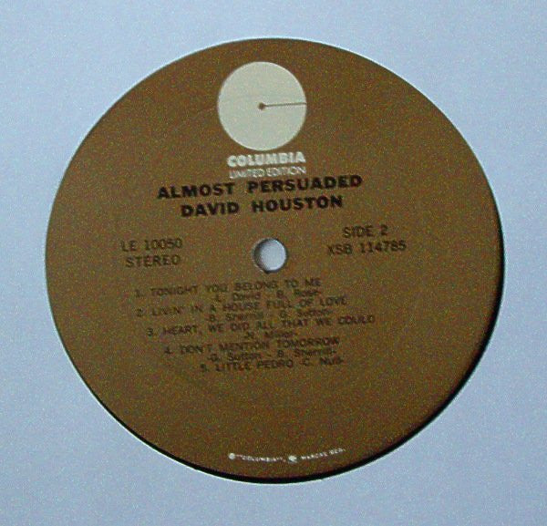 David Houston : Almost Persuaded (LP, Album, Ltd)