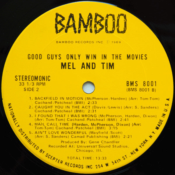 Mel & Tim : Good Guys Only Win In The Movies (LP, Album, Ter)