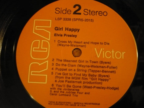 Elvis Presley : Girl Happy (LP, Album, RE)