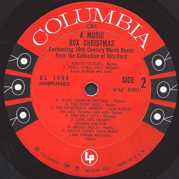 Rita Ford's Music Boxes : A Music Box Christmas (LP, Album, Mono)