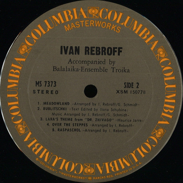 Ivan Rebroff, Balalaika Ensemble Troika : Ivan Rebroff Accompanied By Balalaika Ensemble Troika (LP, Album)