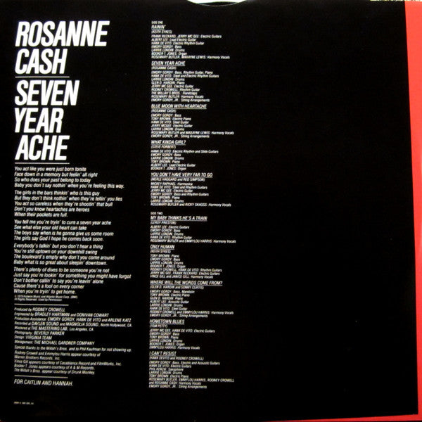 Rosanne Cash : Seven Year Ache (LP, Album, Pit)