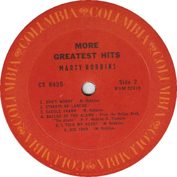 Marty Robbins : More Greatest Hits (LP, Comp, RP)