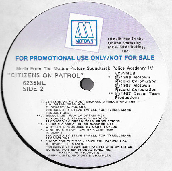 Various : Police Academy 4: Citizens On Patrol (LP, Comp, Promo)