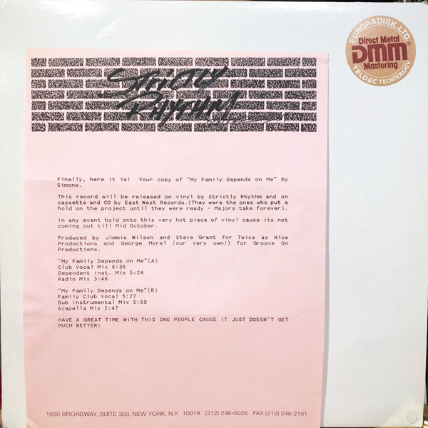 Simone : My Family Depends On Me (12", TP)