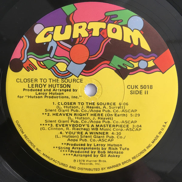 LeRoy Hutson : Closer To The Source (LP, Album, JW )