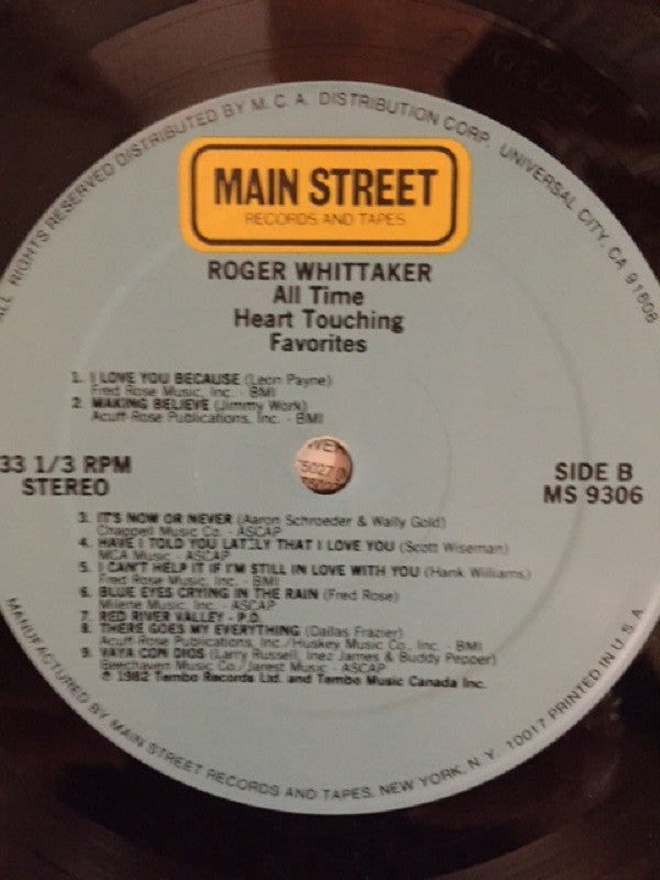 Roger Whittaker : All Time Heart-Touching Favorites (LP, Album)