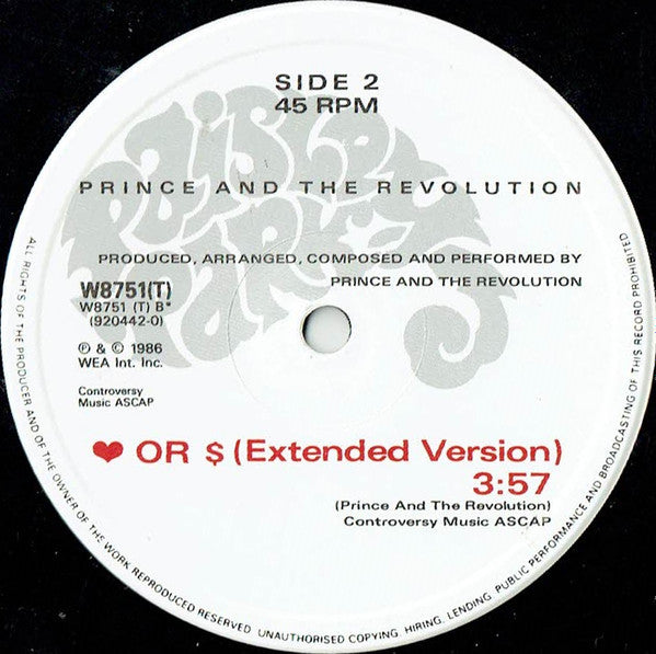 Prince And The Revolution : Kiss (Extended Version) (12", Single, PRS)