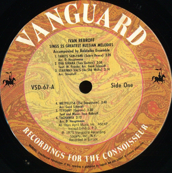 Ivan Rebroff : Ivan Rebroff Sings 25 Greatest Russian Melodies (2xLP, Comp)