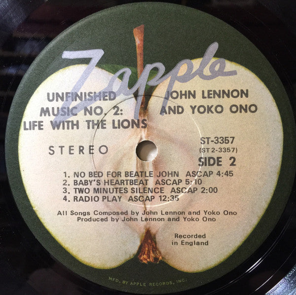 John Lennon & Yoko Ono : Unfinished Music No. 2: Life With The Lions (LP, Album, Jac)