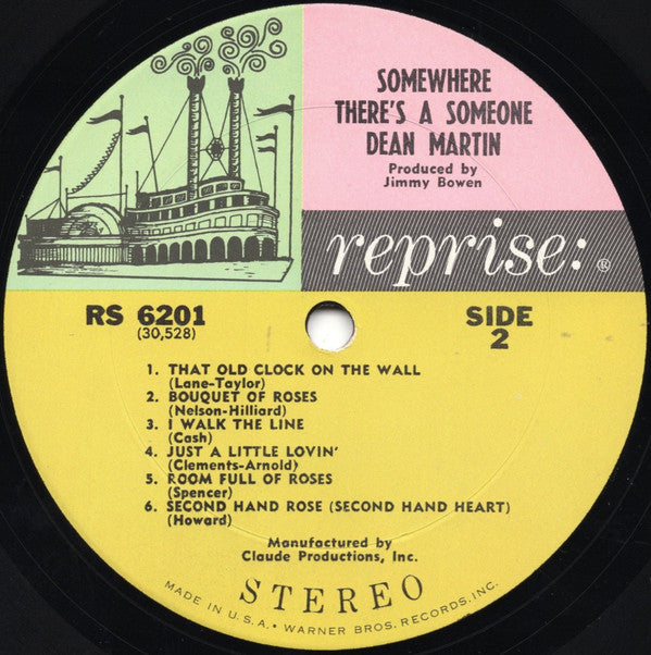Dean Martin : Somewhere There's A Someone (LP, Album, Ter)