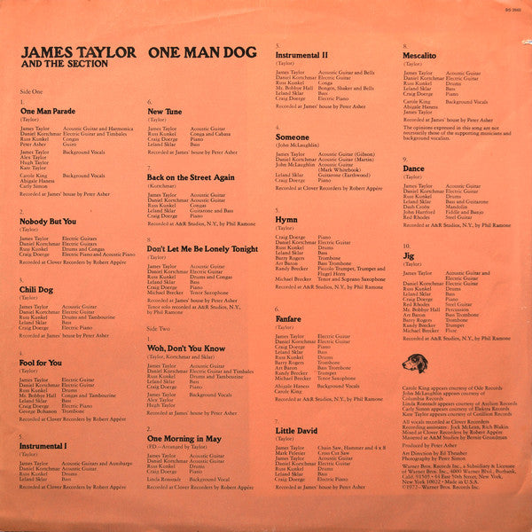James Taylor (2) : One Man Dog (LP, Album, Ter)