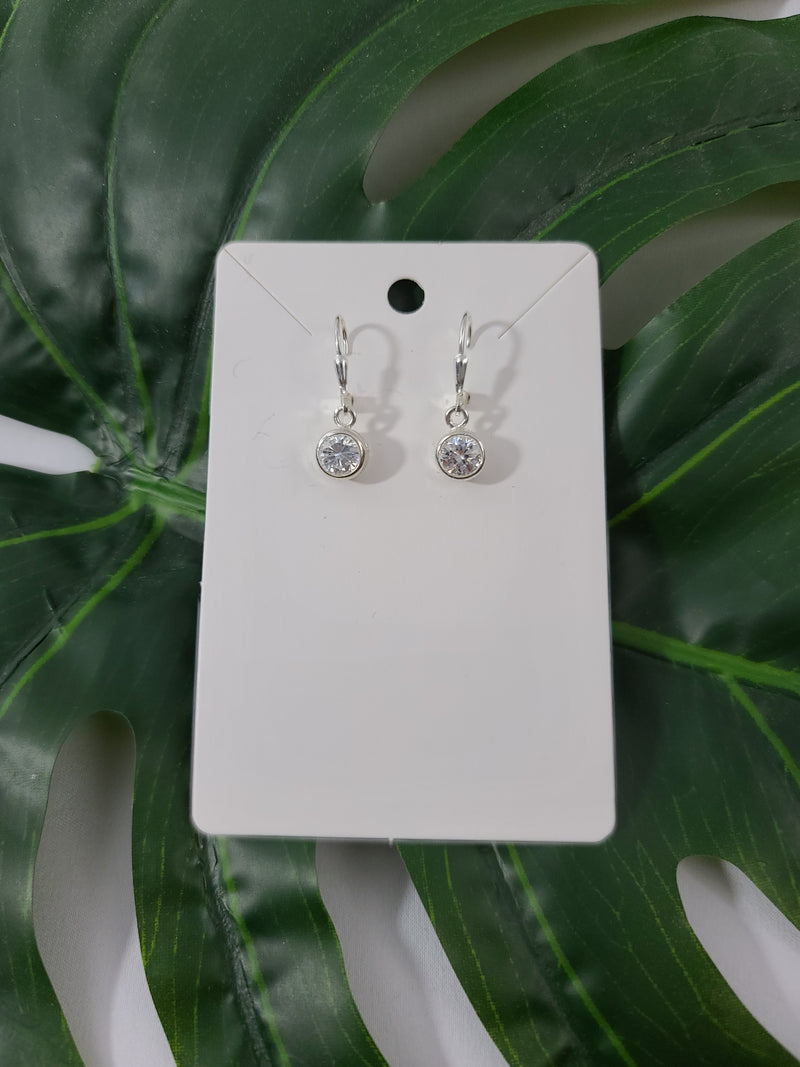 Silver CZ earrings drop earrings for formal events