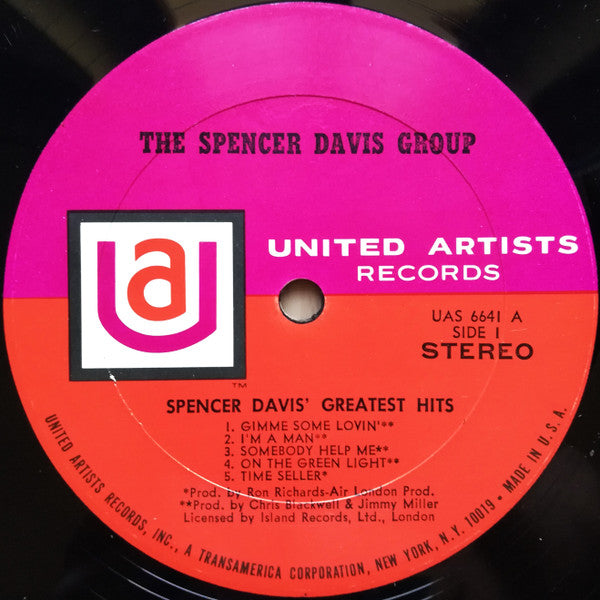 The Spencer Davis Group : Spencer Davis' Greatest Hits (LP, Comp)