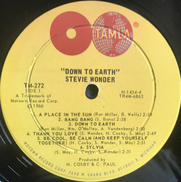 Stevie Wonder : Down To Earth (LP, Album, Mono, Ind)