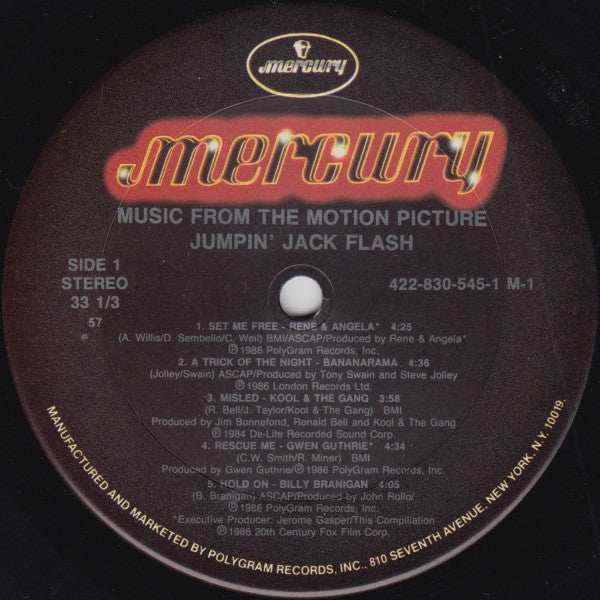 Various : Music From The Motion Picture Jumpin' Jack Flash (LP, Comp)
