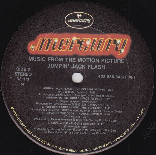 Various : Music From The Motion Picture Jumpin' Jack Flash (LP, Comp)