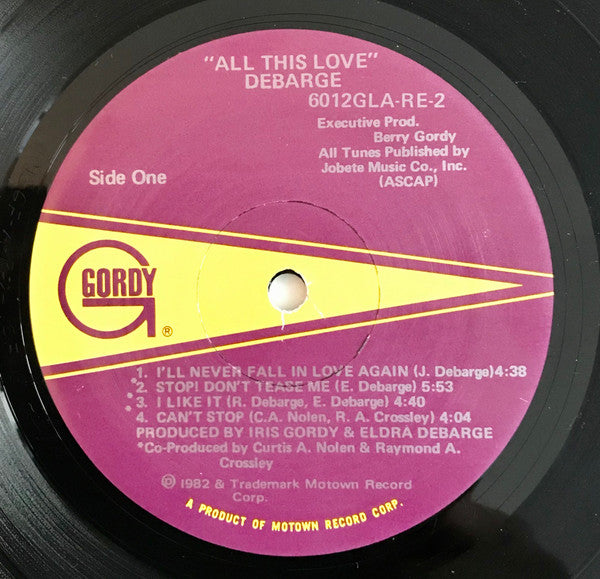DeBarge : All This Love (LP, Album, RP, RE-)