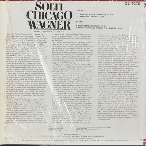 Richard Wagner - Chicago Symphony Orchestra, Georg Solti : Solti • Chicago • Wagner (LP, Comp, RP, Hol)