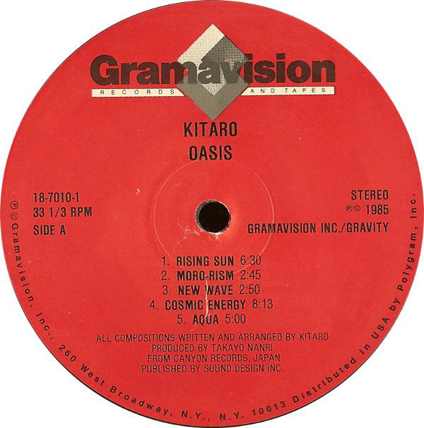 Kitaro : Oasis (LP, Album, RE)
