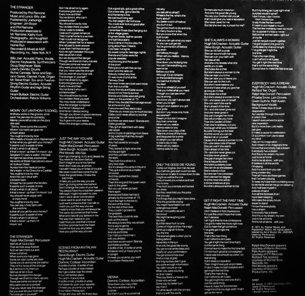 Billy Joel : The Stranger (LP, Album, Car)