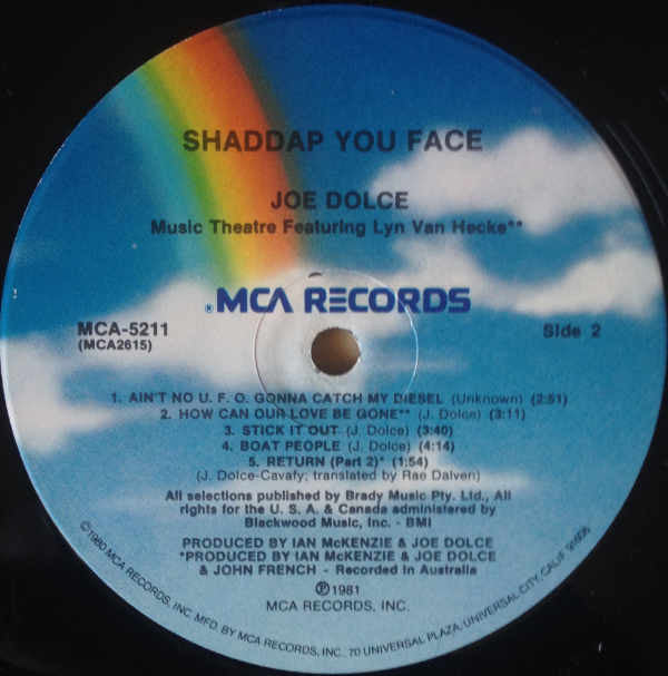 Joe Dolce : Shaddap You Face (LP, Album, Pin)