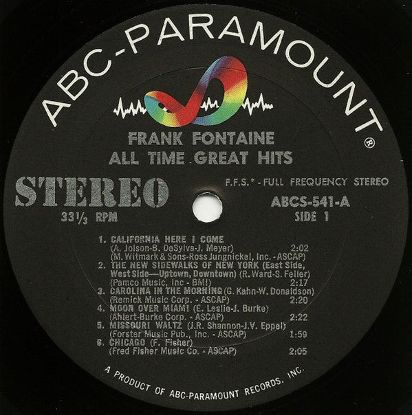 Frank Fontaine : All Time Great Hits (LP, Comp)