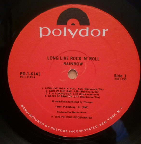 Rainbow : Long Live Rock 'N' Roll (LP, Album, Gat)