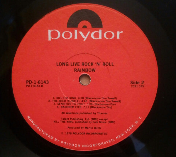 Rainbow : Long Live Rock 'N' Roll (LP, Album, Gat)