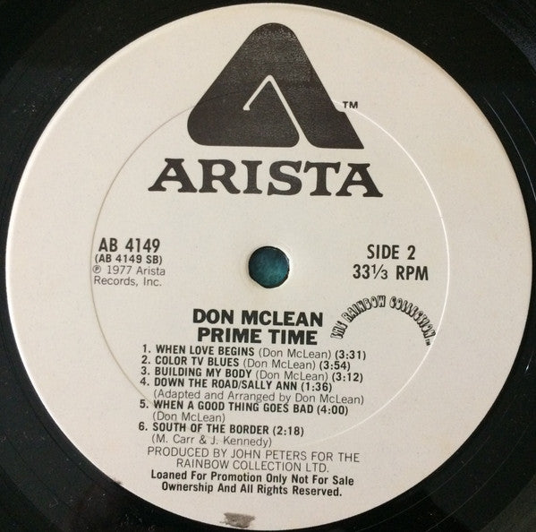 Don McLean : Prime Time (LP, Album, Promo)