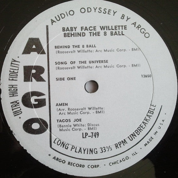 Baby-Face Willette* : Behind The 8 Ball (LP, Album, Mono)
