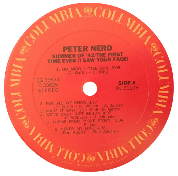 Peter Nero : Summer Of '42 / The First Time Ever (I Saw Your Face)  (2xLP, Album, Comp)