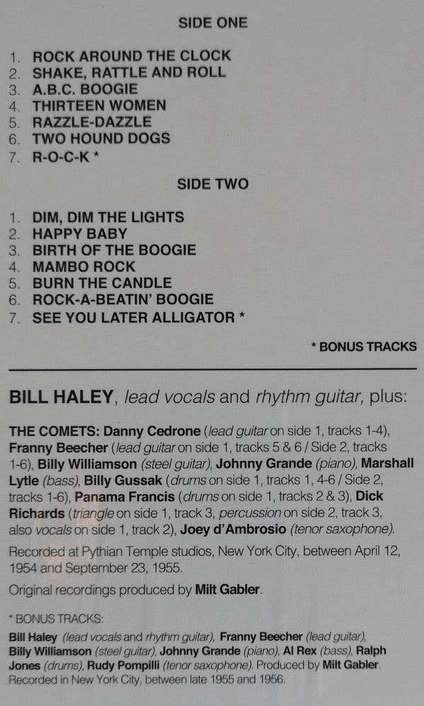 Bill Haley And His Comets : Rock Around The Clock (LP, Album, Ltd, RE, 180)