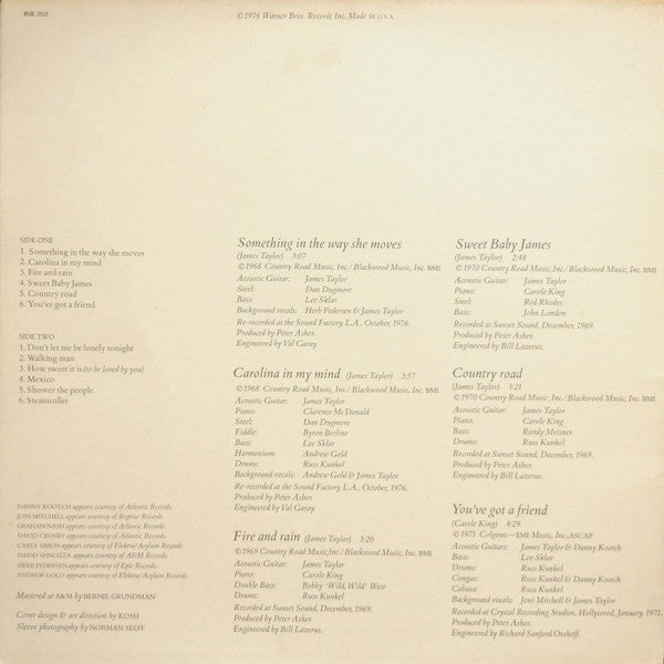 James Taylor (2) : Greatest Hits (LP, Comp, RE, Jac)
