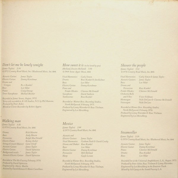 James Taylor (2) : Greatest Hits (LP, Comp, RE, Jac)