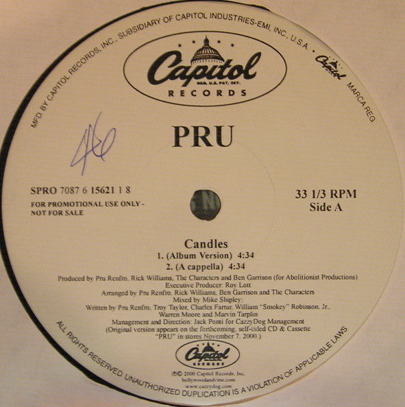 Pru : Candles (12", Promo)
