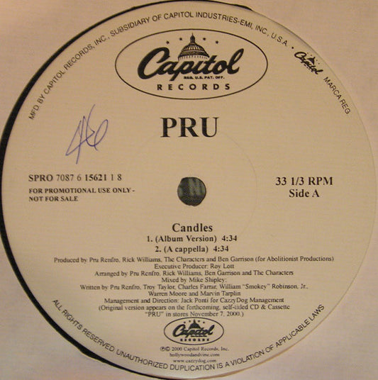 Pru : Candles (12", Promo)