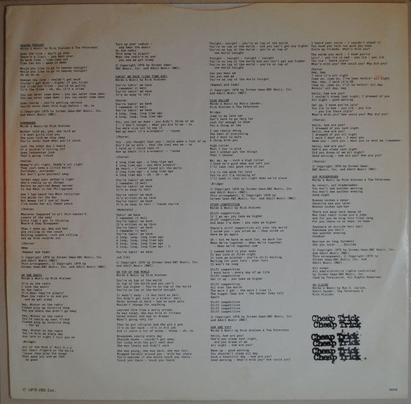Cheap Trick : Heaven Tonight (LP, Album, Ter)