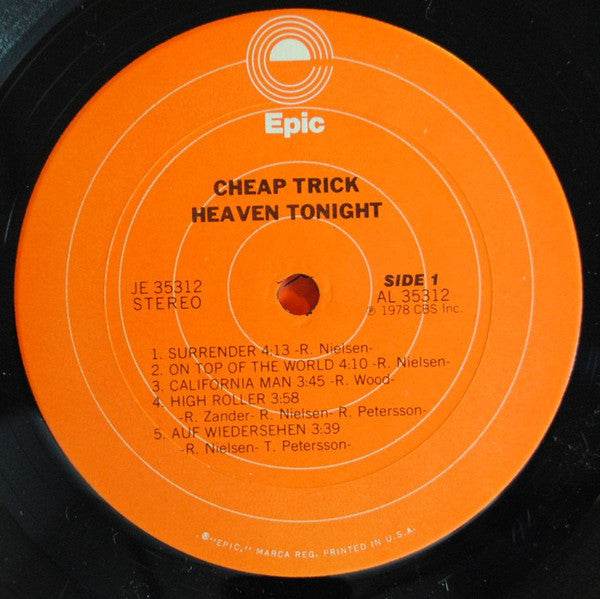 Cheap Trick : Heaven Tonight (LP, Album, Ter)