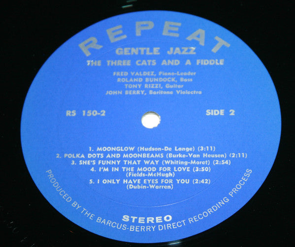 Three Cats And A Fiddle : Gentle Jazz (LP)
