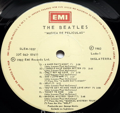 The Beatles : Musica De Peliculas (LP, Comp)