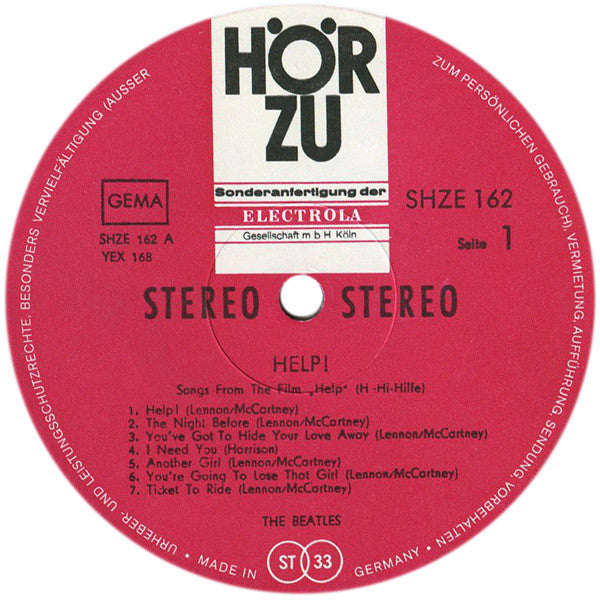 The Beatles : Help! (LP, Album, RP)