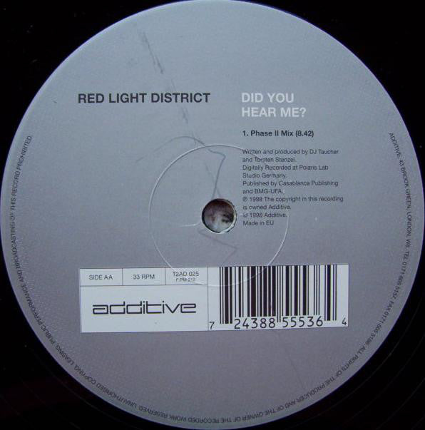 Red Light District : Did You Hear Me? (12")