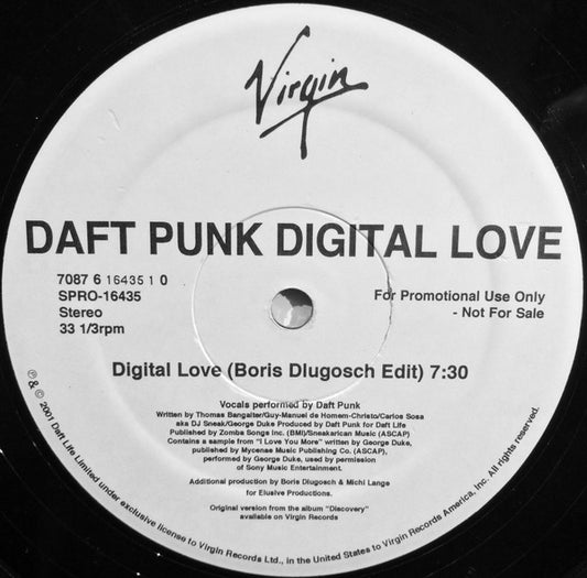 Daft Punk : Digital Love (12", S/Sided, Promo)
