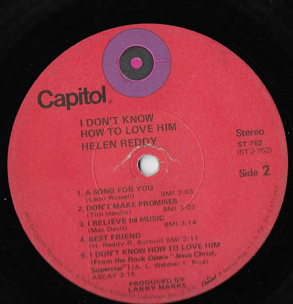 Helen Reddy : I Don't Know How To Love Him (LP, Album)