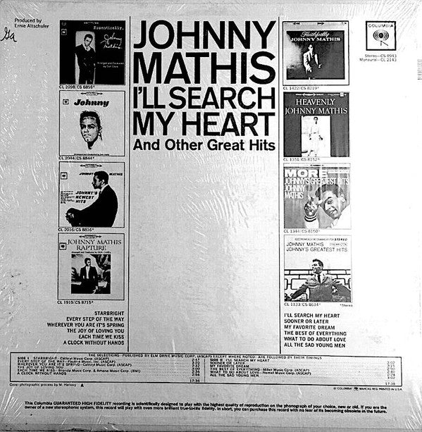 Johnny Mathis : I'll Search My Heart (LP, Comp, Mono)