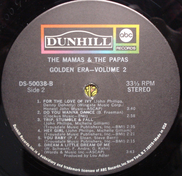 The Mamas & The Papas : Golden Era Vol. 2 (LP, Comp, MGM)