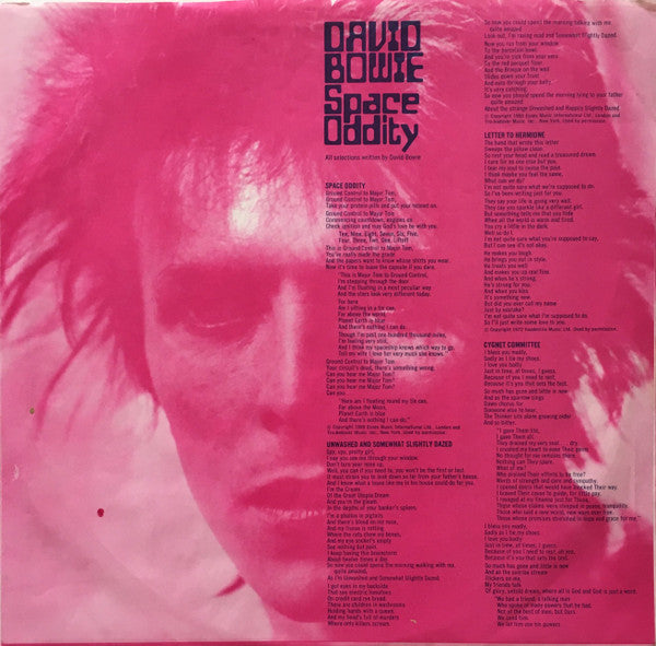 David Bowie : Space Oddity (LP, Album, RE, Ind)