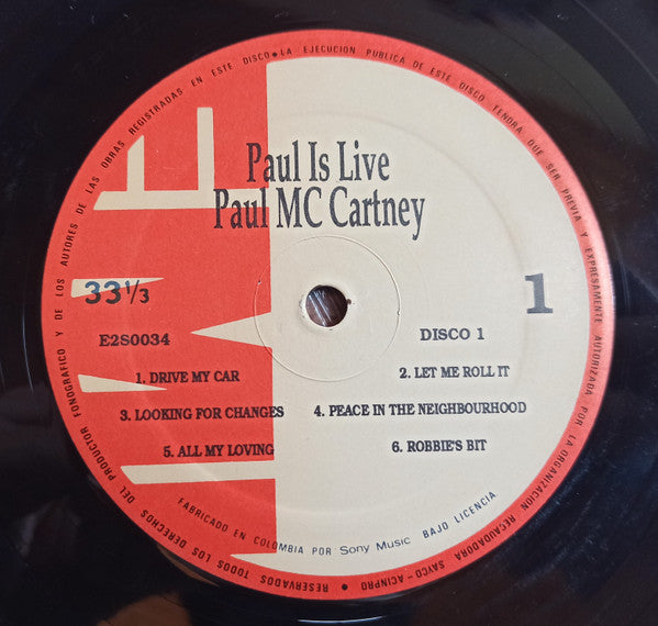 Paul McCartney : Paul Is Live (2xLP, Album, Gat)
