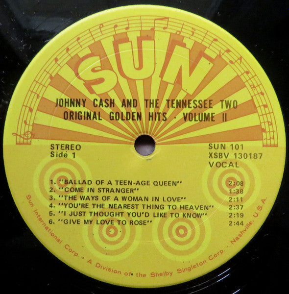 Johnny Cash & The Tennessee Two : Original Golden Hits Volume II (LP, Comp, Club)